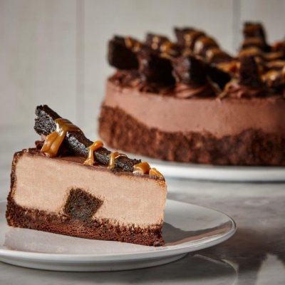Gâteau fromage brownie caramel
